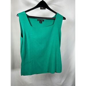 Designers Originals Green Square Neck Sleeveless Knit Sweater Top Size M